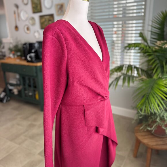 NWT XS (14) City Chic Maxi One Dream Deep Red High Low Dress - Picture 2 of 16